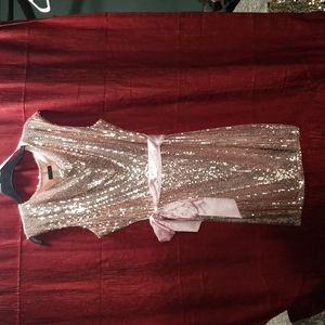 Pink sequin cocktail dress